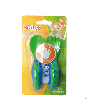 Nuby couverts 1 fourchette + 1 cuillere +9m