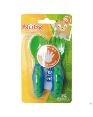 Nuby couverts 1 fourchette + 1 cuillere +9m
