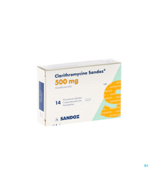 Clarithromycine sandoz 500 mg comp pell 14
