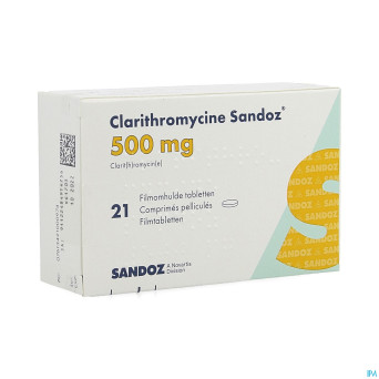 Clarithromycine sandoz 500 mg comp pell 21