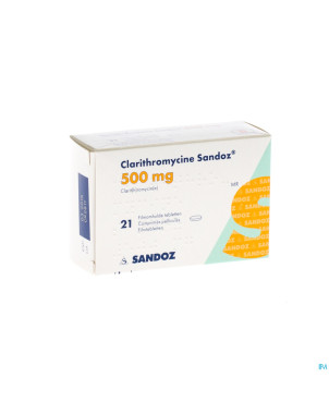 Clarithromycine sandoz 500 mg comp pell 21