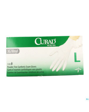 Curad 36 synthetic gants chirurg.vinyl s/pdr 100
