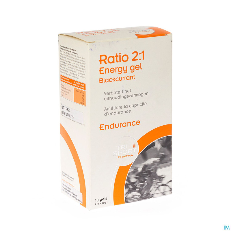 Trisportpharma ratio 2:1 energygel blackcur.10x50g
