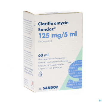 Clarithromycin sandoz gran susp or  60ml 125mg/5ml