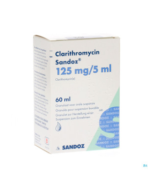 Clarithromycin sandoz gran susp or  60ml 125mg/5ml