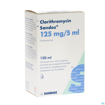 Clarithromycin sandoz gran susp or 120ml 125mg/5ml
