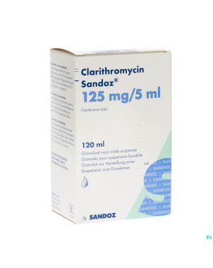 Clarithromycin sandoz gran susp or 120ml 125mg/5ml