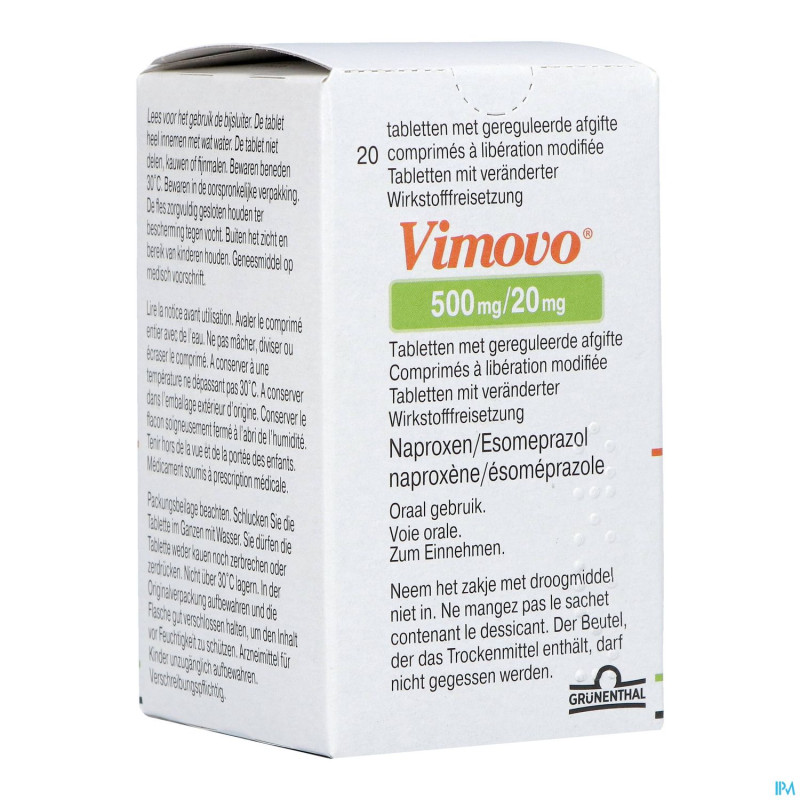 Vimovo 500 mg/20 mg comp liberat prol 20