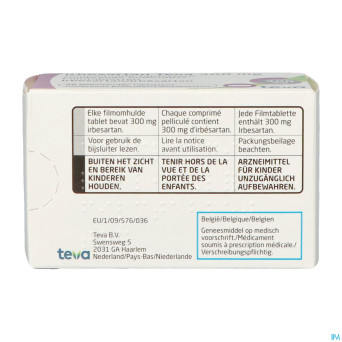 Irbesartan teva 300 mg comp pell 98 x 300 mg