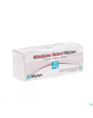 Nifedipine retard mylan 30 mg comp 98 x 30 mg