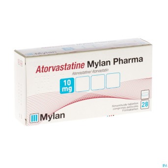 Atorvastatine mylan 10mg comp pell blister  28