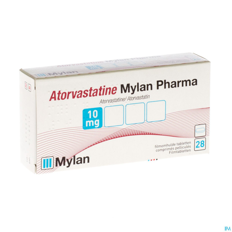Atorvastatine mylan 10mg comp pell blister  28