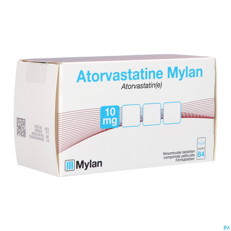 Atorvastatine mylan 10mg comp pell blister  84