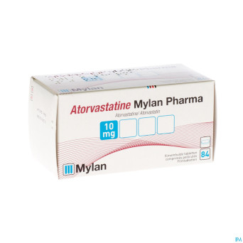 Atorvastatine mylan 10mg comp pell blister  84