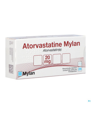 Atorvastatine mylan 20mg comp pell blister  28