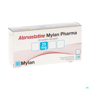 Atorvastatine mylan 20mg comp pell blister  28