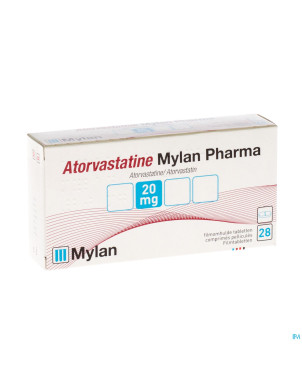 Atorvastatine mylan 20mg comp pell blister  28