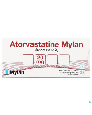 Atorvastatine mylan 20mg comp pell blister  28