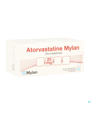 Atorvastatine mylan 20mg comp pell blister  84