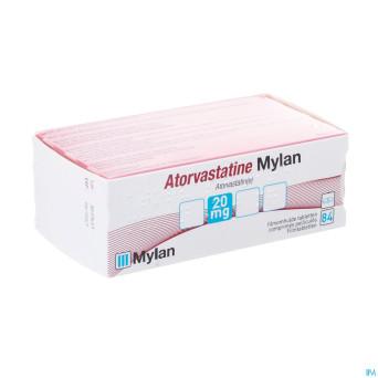 Atorvastatine mylan 20mg comp pell blister  84