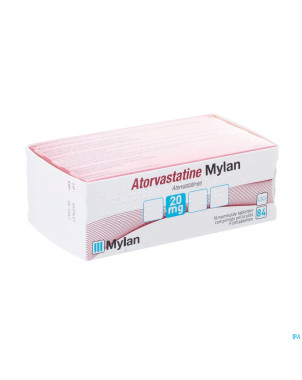 Atorvastatine mylan 20mg comp pell blister  84