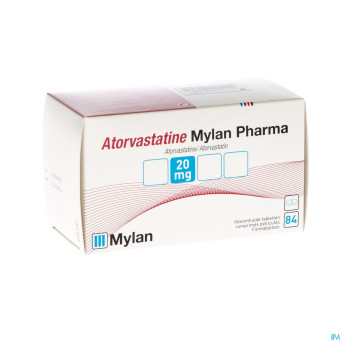 Atorvastatine mylan 20mg comp pell blister  84