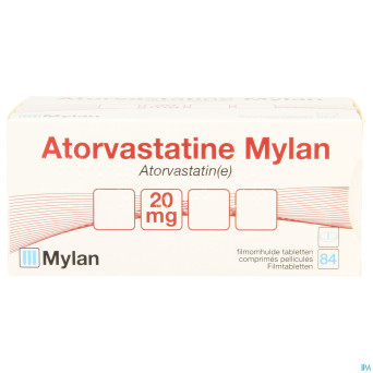 Atorvastatine mylan 20mg comp pell blister  84