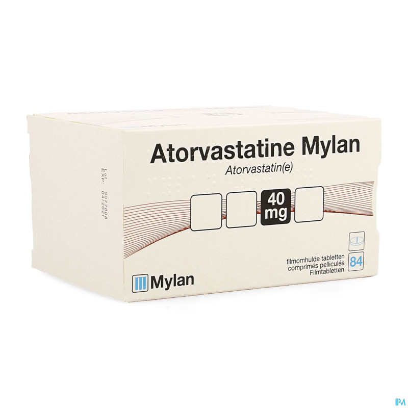 Atorvastatine mylan 40mg comp pell blister  84