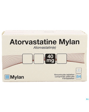 Atorvastatine mylan 40mg comp pell blister  84