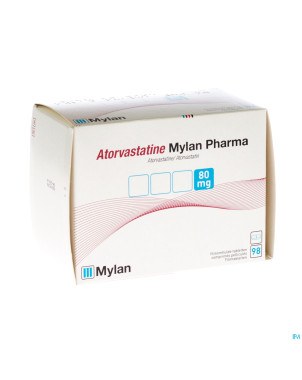 Atorvastatine mylan 80mg comp pell blister  98