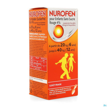 Nurofen enfant s/sucre 4% fraise susp buv    150ml