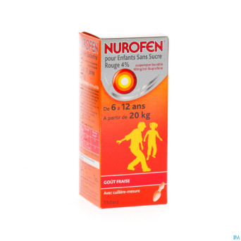 Nurofen enfant s/sucre 4% fraise susp buv    150ml