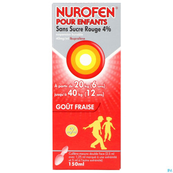 Nurofen enfant s/sucre 4% fraise susp buv    150ml