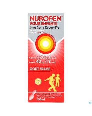 Nurofen enfant s/sucre 4% fraise susp buv    150ml
