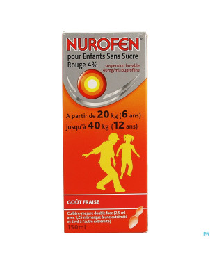 Nurofen enfant s/sucre 4% fraise susp buv    150ml
