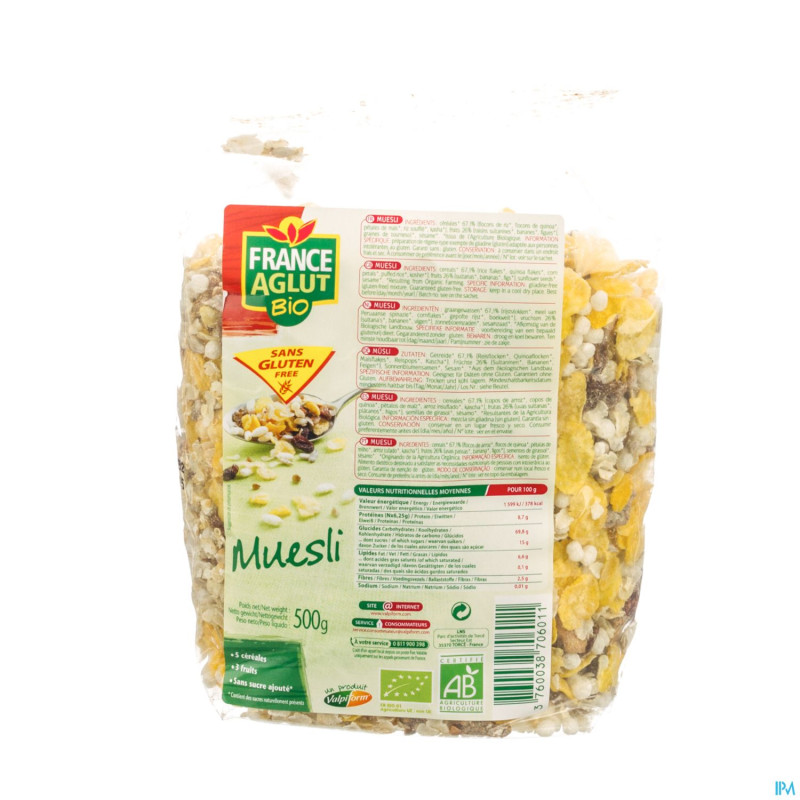 France aglut muesli bio    500g 6875