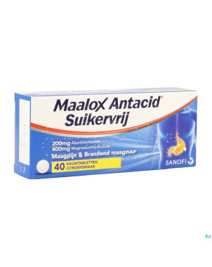 Maalox antacid ss lemon 200/400mg comp croq 40 bl.