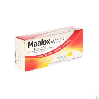 Maalox antacid ss lemon 200/400mg comp croq 40 bl.