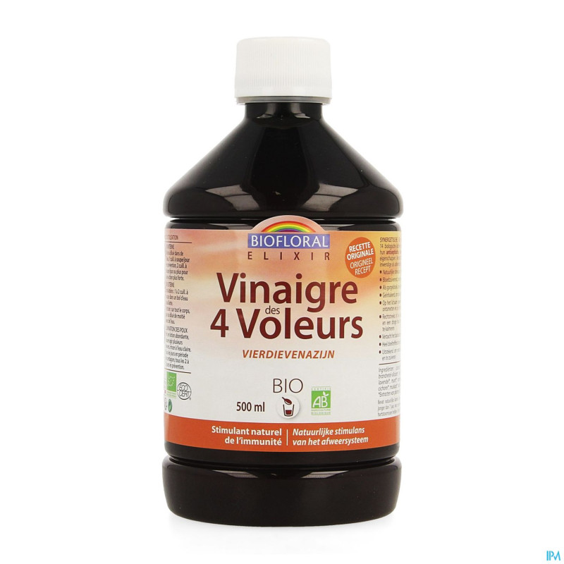 Biofloral elixir vinaigre 4voleurs bio 500ml rf018