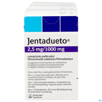 Jentadueto 2,5 mg/1000 mg comp pell 180(2x90)