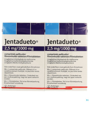 Jentadueto 2,5 mg/1000 mg comp pell 180(2x90)