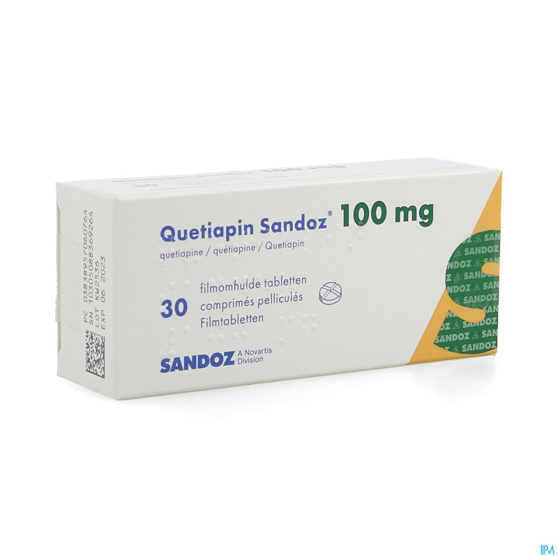 Quetiapin sandoz comp enrobe  30 x 100 mg