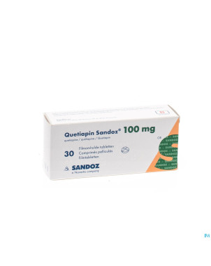 Quetiapin sandoz comp enrobe  30 x 100 mg