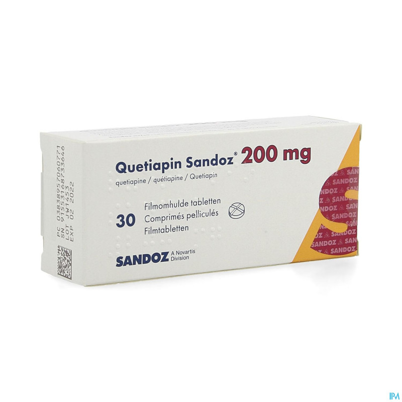 Quetiapin sandoz comp enrobe  30 x 200 mg