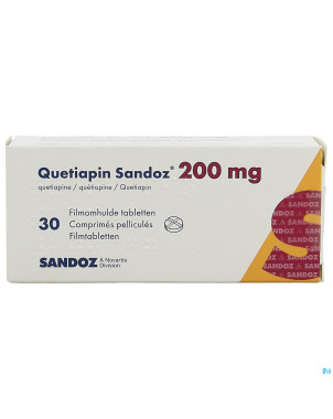 Quetiapin sandoz comp enrobe  30 x 200 mg