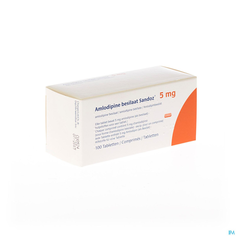 Amlodipine besilate sandoz impexeco 5mgcomp100 pip