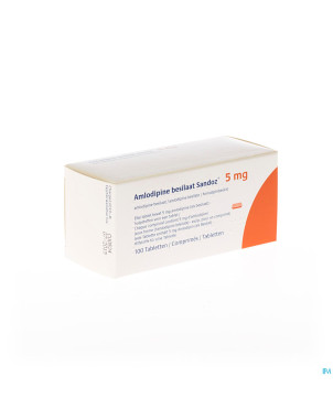 Amlodipine besilate sandoz impexeco 5mgcomp100 pip