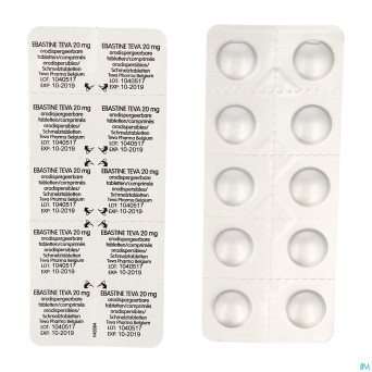 Ebastine 20 mg teva comp odt 100 x 20 mg