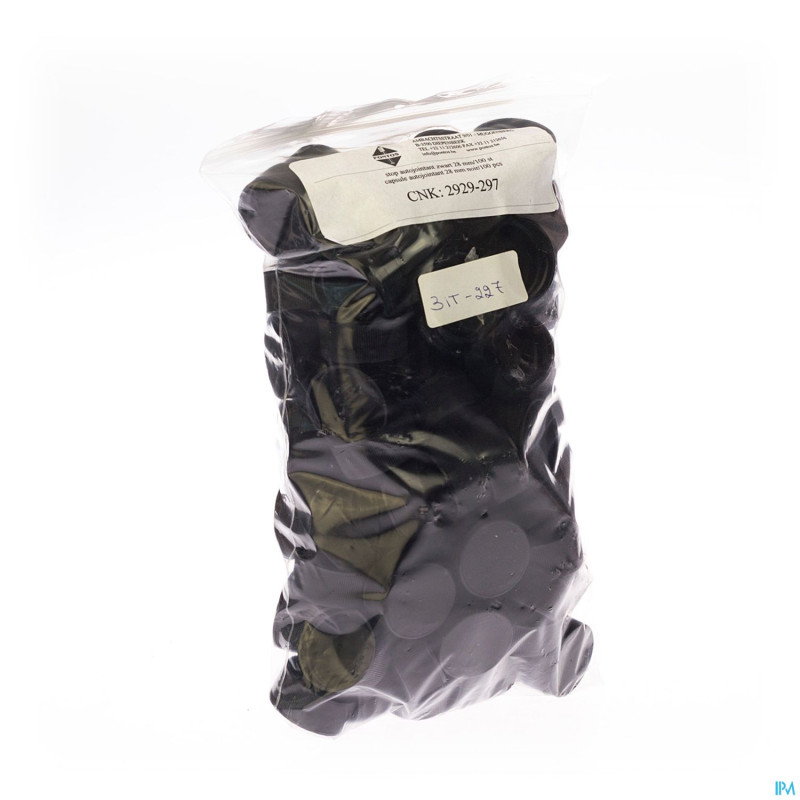 Capsule autojointant 28mm noir 100    pontos