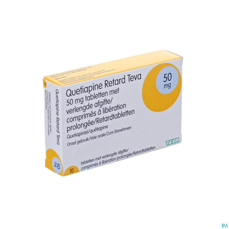 Quetiapine retard teva  50 mg comp  10 x  50mg